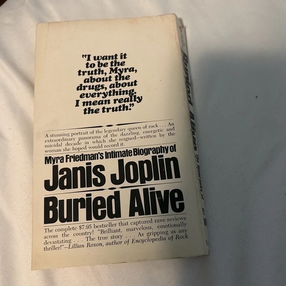 Buried Alive Janis Joplin Biography Myra Friedman Vintage 1974 Paperback Book
